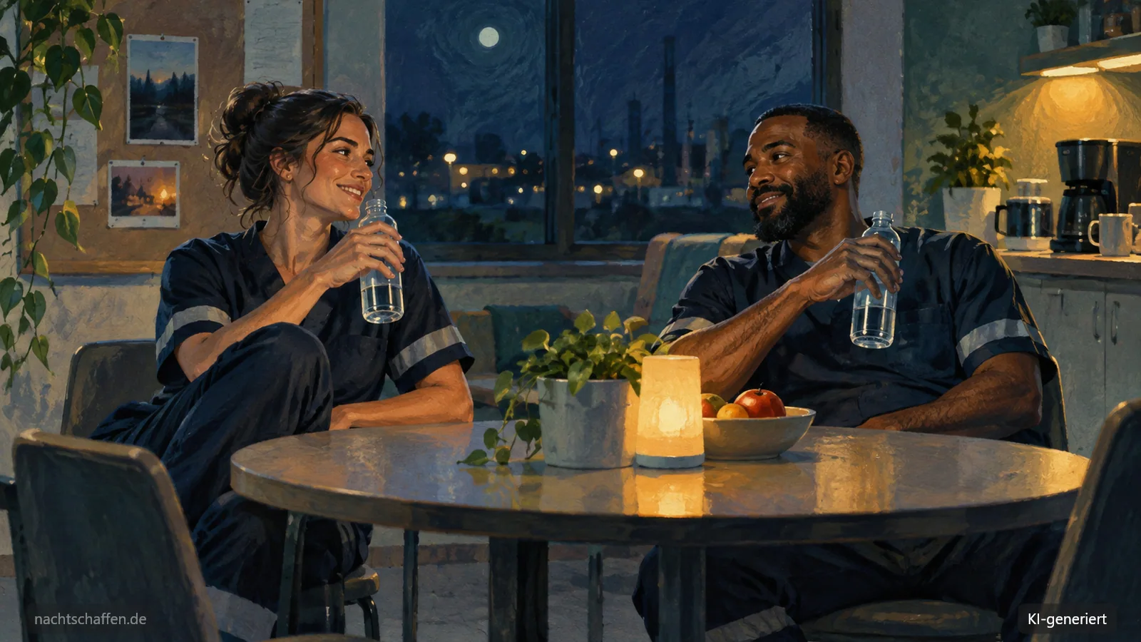 Illustration: Müder Mitarbeiter ruht sich im Pausenraum aus